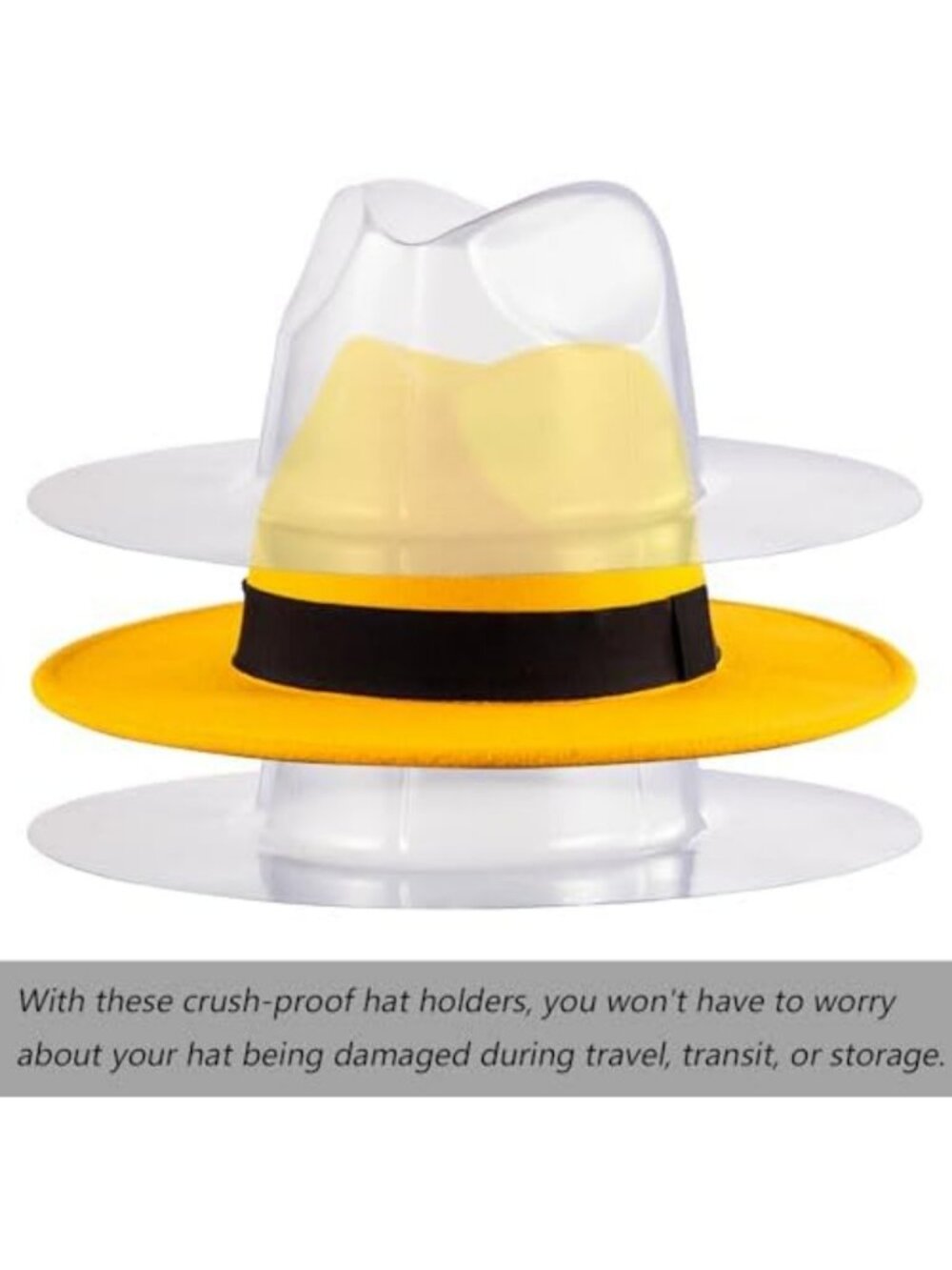 10 Wide Brim Fedora Hat Holders - 360° Shape Protectors for Stylish Storage - Picture 4 of 7
